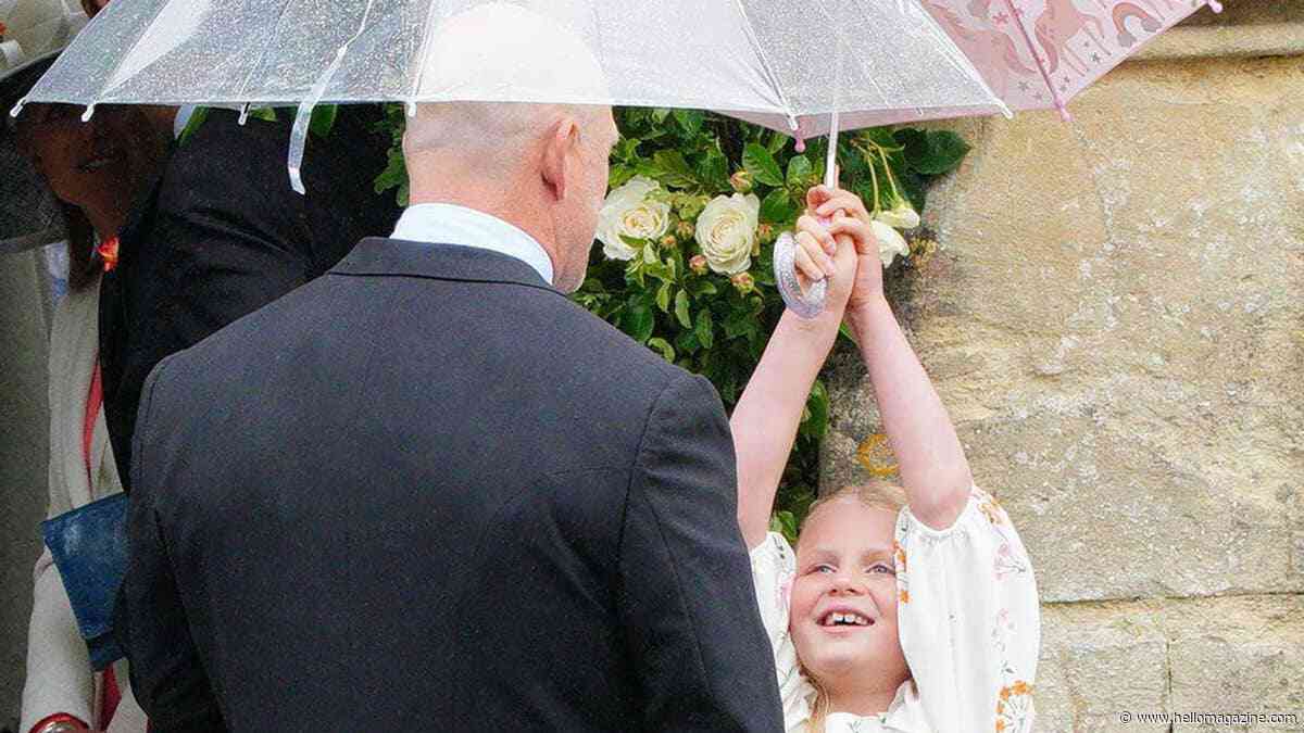 Lena Tindall is the new Prince Louis with rebellious umbrella dance at Peter Phillips' wedding
