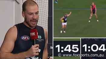 ‘Take your 30... and a bit more’: Carlton clock chaos as star uses sneaky tactic in Bombers thriller