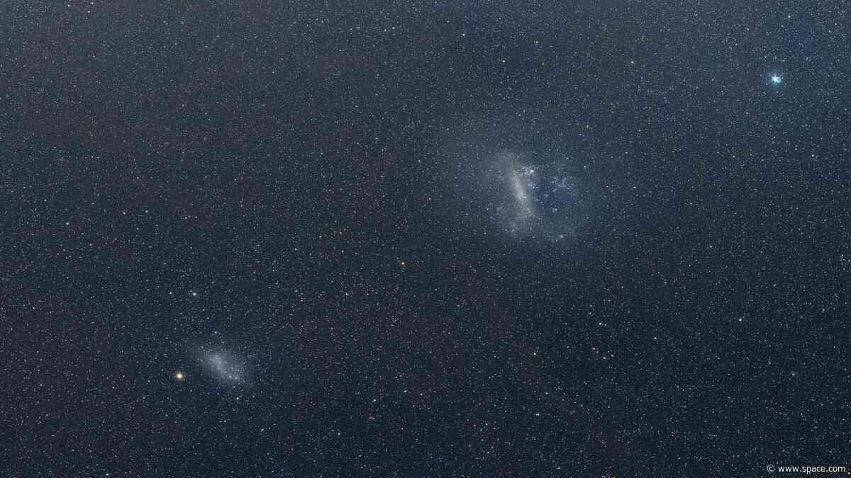 Trouble near the Milky Way: The Large Magellanic Cloud is ripping its smaller neighbor galaxy apart