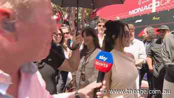 Kim Kardashian blanks Brundle on grid walk