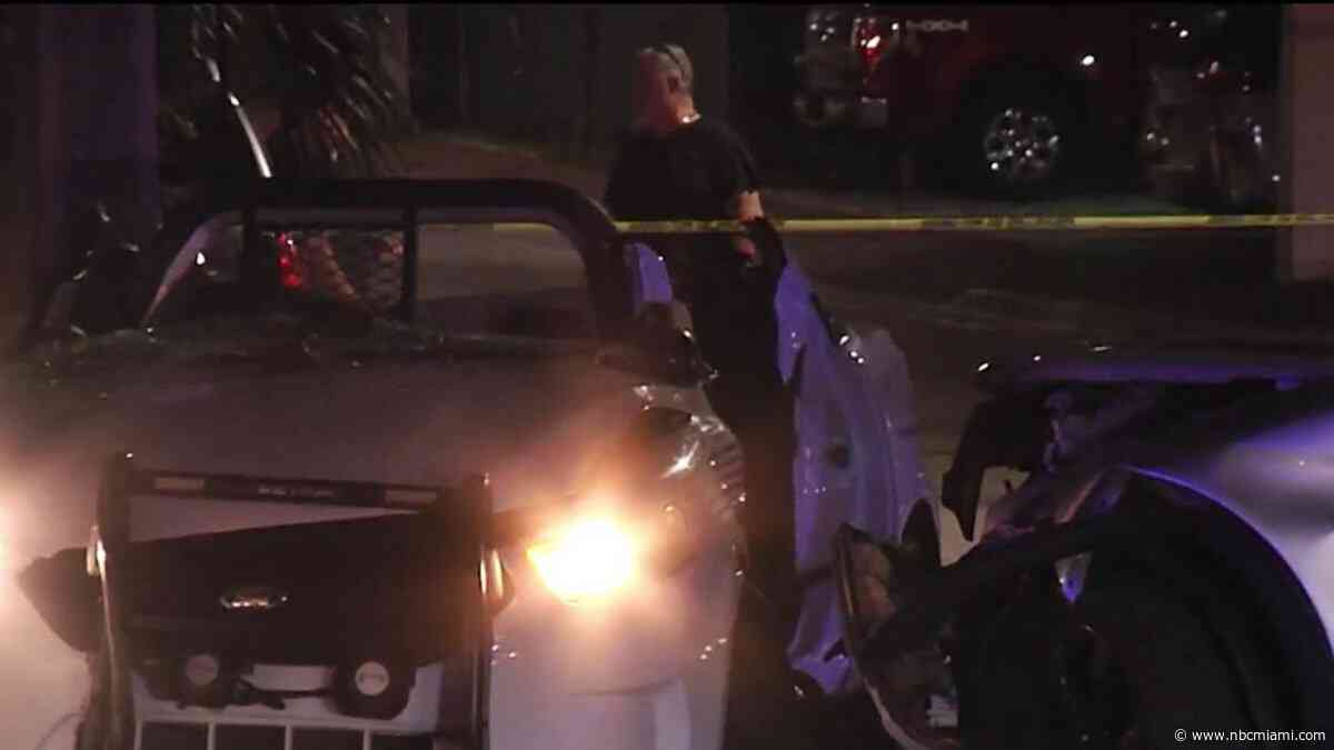 Miami officer hospitalized after cruiser struck by other vehicle in Little Havana, police say