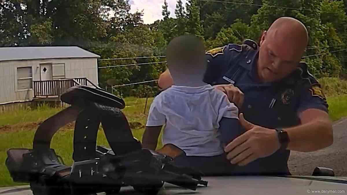 Movie-style moment SUV flips over during wild police chase as four-month-old baby FLIES out of car and other children are rescued from inside