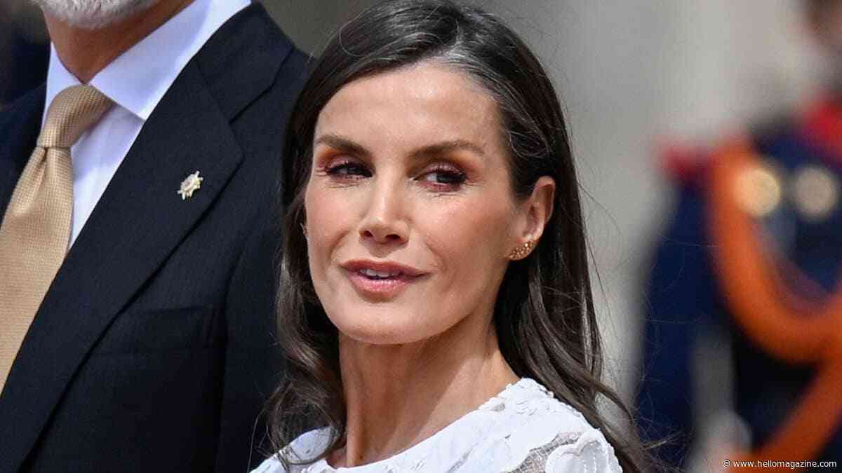 Queen Letizia's modern wedding-style dress – and extravagant £2.2k diamond earrings