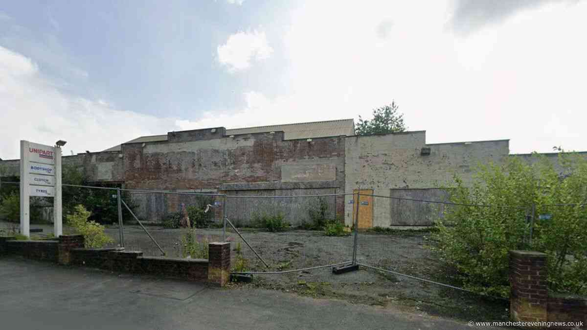The derelict garage in Littleborough where problems are getting worse