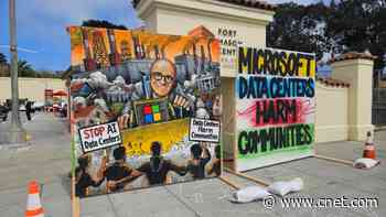 As Microsoft Took the Stage, AI Data Center Protesters Took to the Street