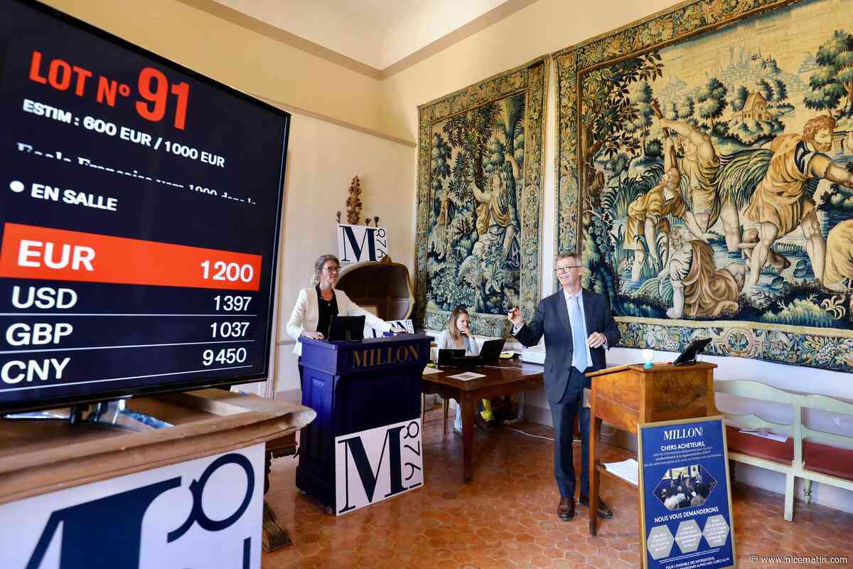 « Allez, 50 euros, 90, 100… 200 au téléphone. N’hésitez pas à lever la main » : le grand bal des enchères est ouvert au château varois de La Verdière