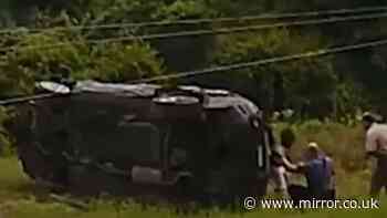 Baby flung from car during police chase as driver hit 100mph