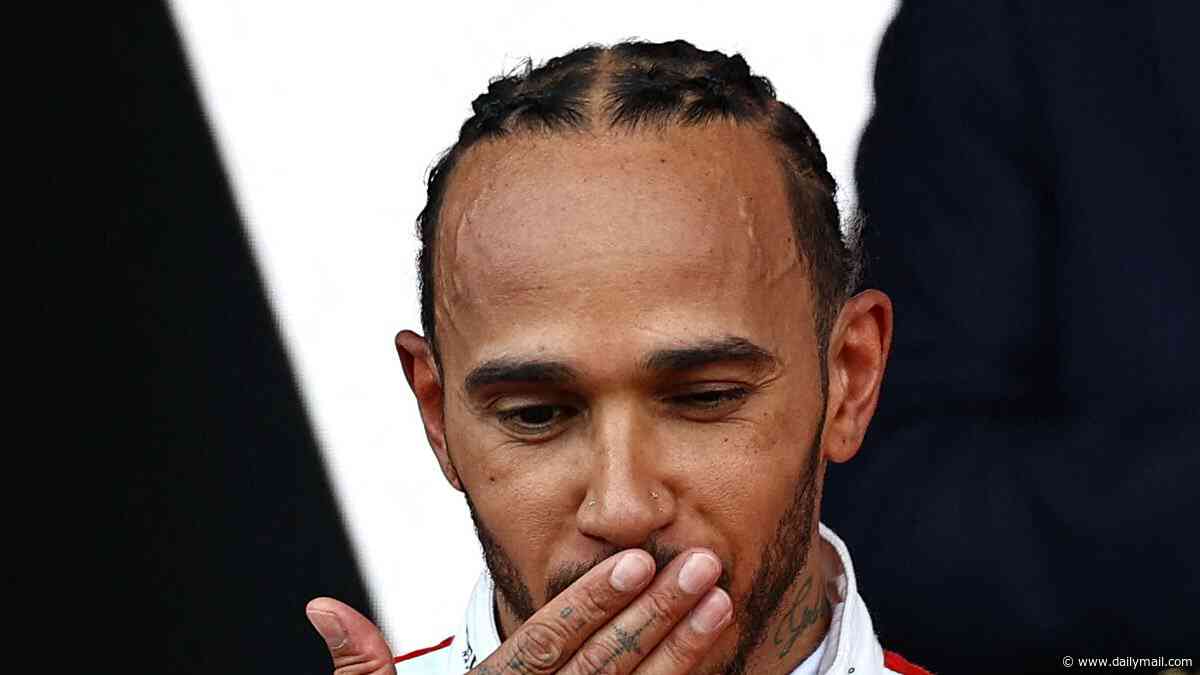 Lewis Hamilton blows kiss to Kim Kardashian from F1 podium… after 'rude' reality star is slammed for snubbing reporter