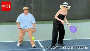 Angelina and Pax play Pickleball; Shiloh turns cheerleader - WATCH