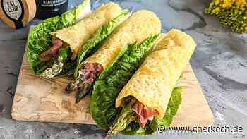 Käse-Wraps mit Spargel und Schinken
