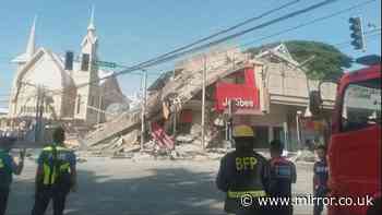 Philippines earthquake: Terrifying moment buildings collapse and locals scream in fear as quake hits town