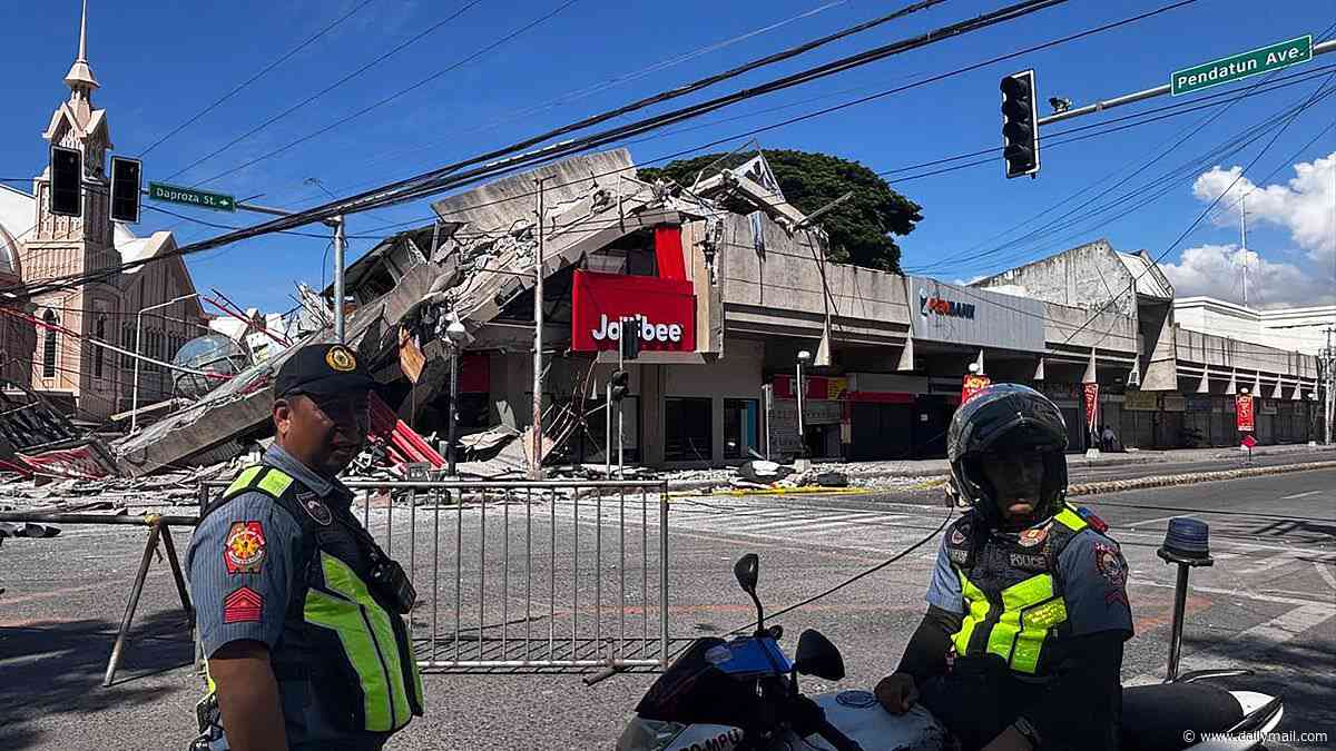 Huge magnitude 7.8 earthquake strikes the Philippines as buildings collapse and tsunami threat sends locals racing to higher ground