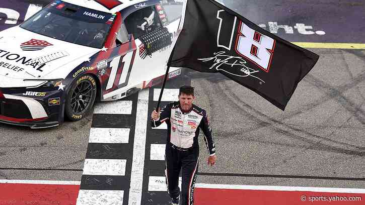 Hamlin Honors Fallen Busch At Michigan, Matches Busch's Career Wins