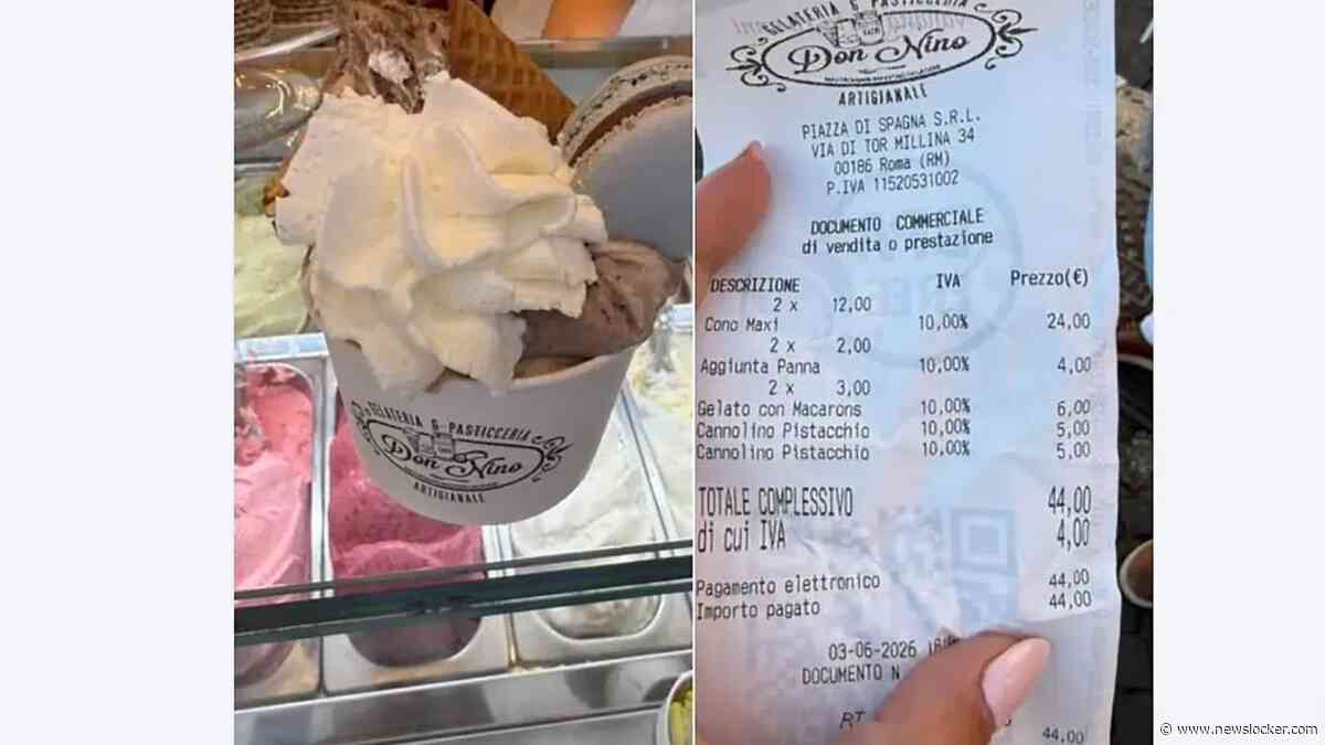 Peperdure ijsjes voor 44 (!) euro in Rome: Amerikaanse toerist betaalt zich blauw