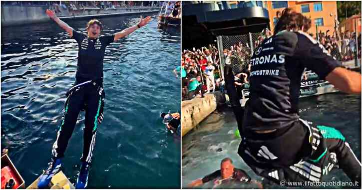 Un tuffo nel porto con papà Marco e un occhio al trofeo vinto: così Antonelli ha festeggiato dopo Montecarlo