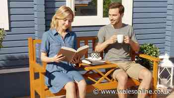 Clever garden bench with integrated table 'ideal for coffee or wine in garden'