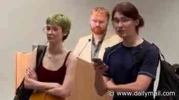Moment Oxford University professor is forced to cancel lecture after pro-trans activists call him a 'bigot' and 'transphobic'
