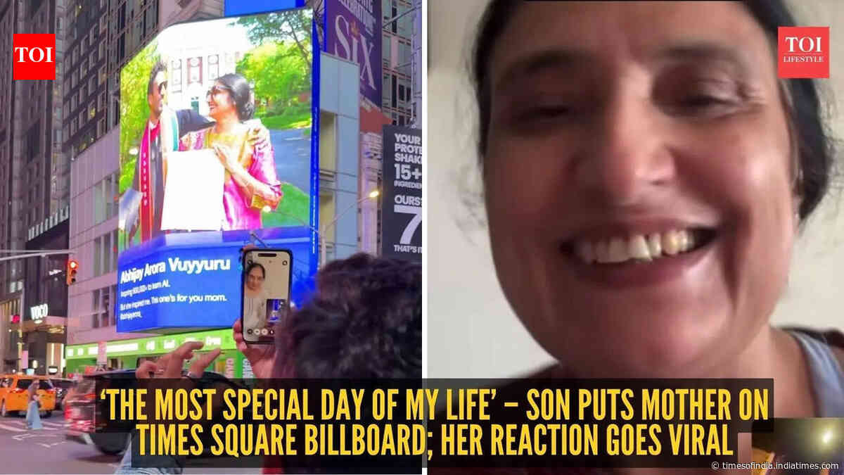 ‘The most special day of my life’ – Son puts mother on Times Square billboard; her reaction goes viral