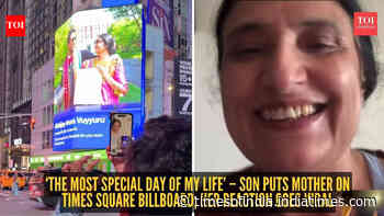 ‘The most special day of my life’ – Son puts mother on Times Square billboard; her reaction goes viral