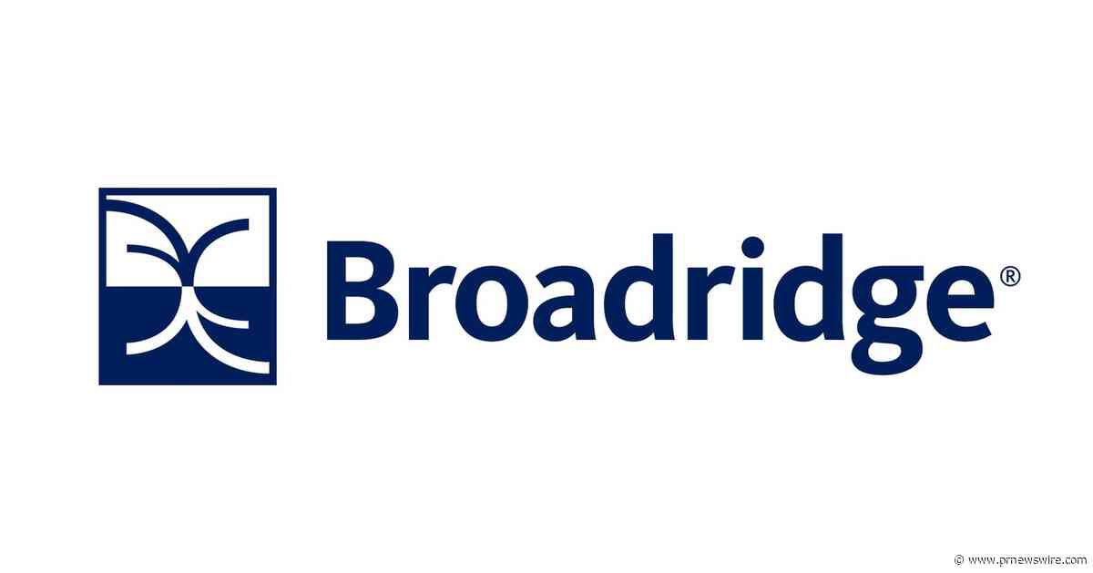 Broadridge's Distributed Ledger Repo Achieves 220% Year Over Year Growth; Processes $7.2 Trillion in May