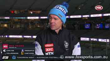 ‘It sucks’… but defiant coach insists Pies aren’t done as star’s ‘insane’ bravery laid bare