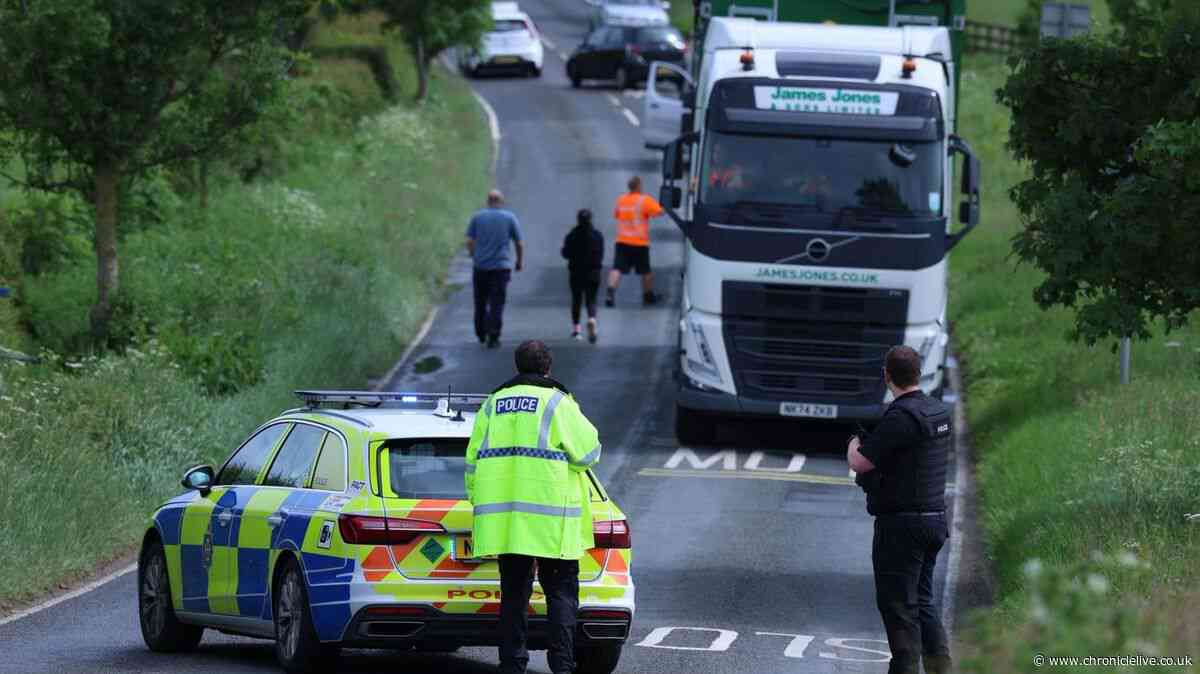 Two taken to hospital after van overturns in County Durham crash