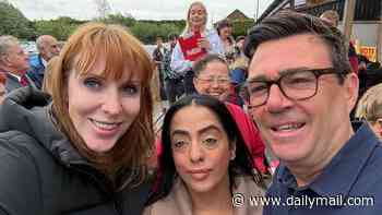 Angela Rayner cosies up to Andy Burnham as he boasts about being 'on course' for by-election triumph... while frantic Starmer tries to cling on