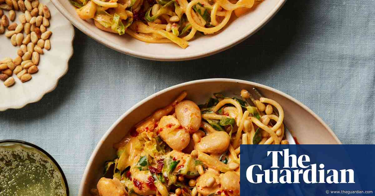 Rukmini Iyer’s quick and easy recipe for spaghetti with spring greens, butter beans and harissa | Quick and easy