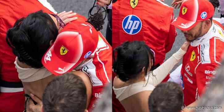 Kim Kardashian & Lewis Hamilton Embrace After F1 Event as He Appears to Blow Her a Kiss (Photos & Video)