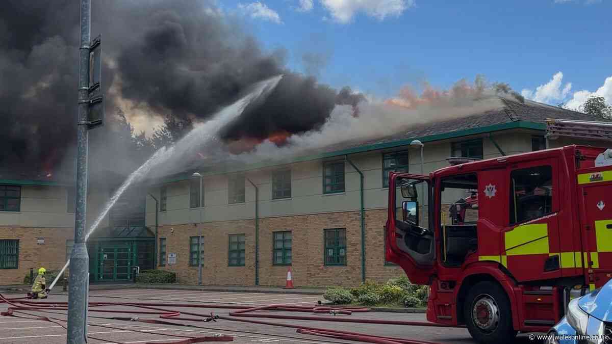 Huge fire tears through Valleys business centre - live updates