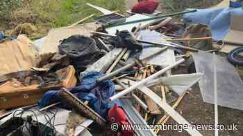 Major fly-tip dumped in Cambridgeshire village blocks footpath