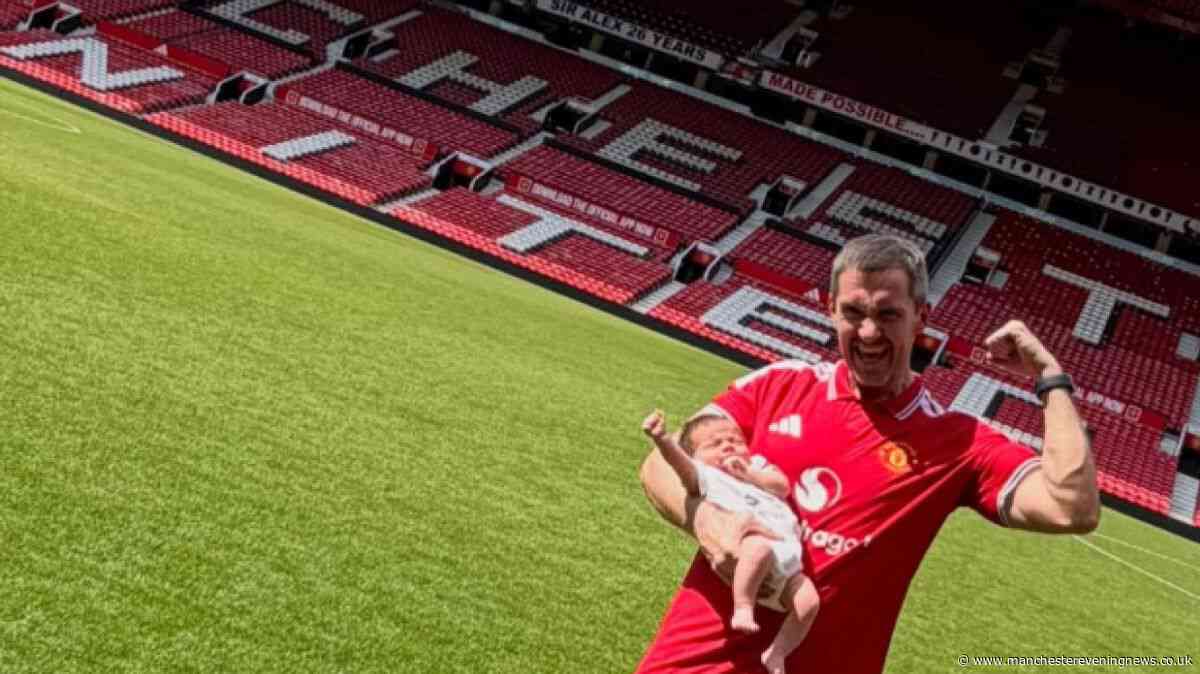 Emmerdale star takes two-month-old son to Old Trafford and shares adorable snaps