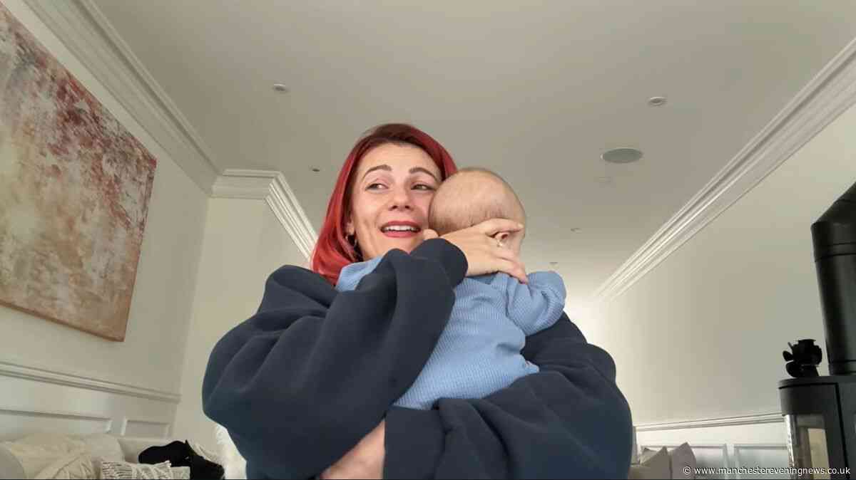 Dianne Buswell tearful as she watches moment she gave birth to son almost three months ago