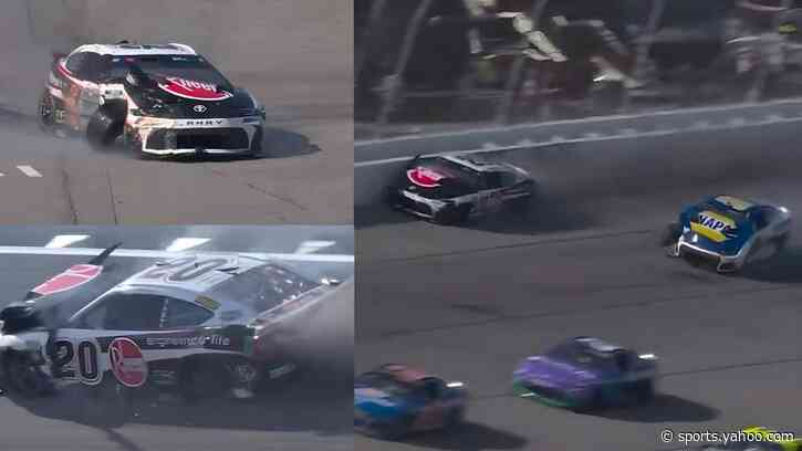 “Gnarly; Absolutely Frightening”: Fans stunned as Chase Elliott and Christopher Bell wreck at Michigan