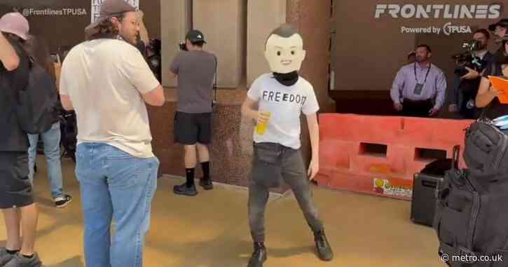 Man dresses up as Charlie Kirk at event his widow was speaking at