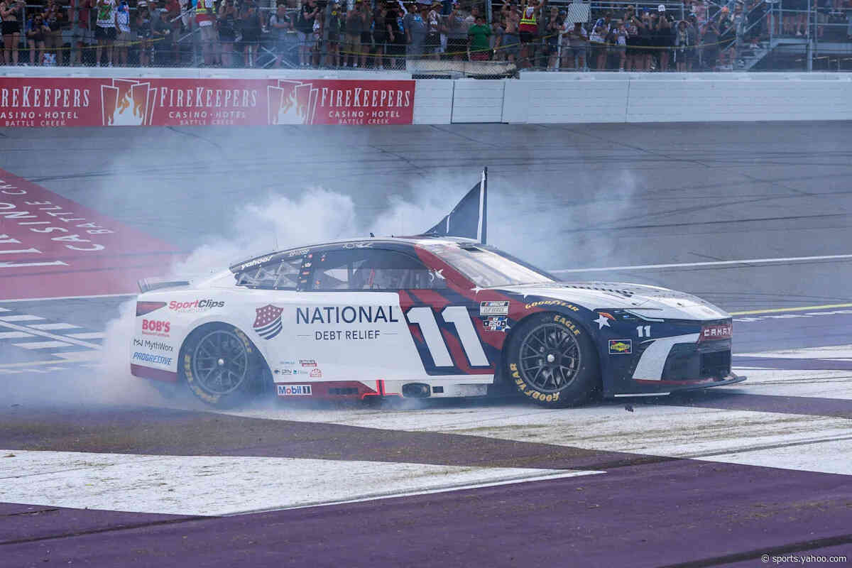 Denny Hamlin wins NASCAR Cup Series race at Michigan in June 2026