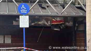 Fire wrecks front of Neath B&M store