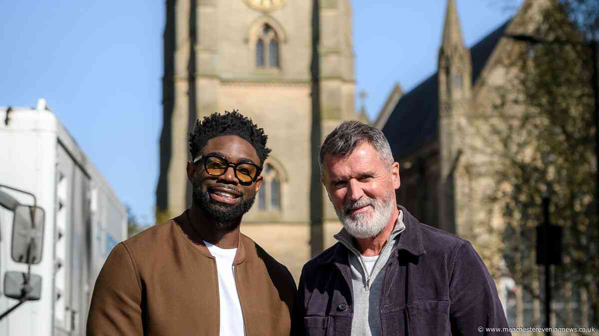 Roy Keane and Micah Richards drum up World Cup excitement in Bolton town centre