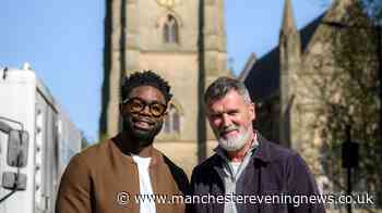 Roy Keane and Micah Richards drum up World Cup excitement in Bolton town centre