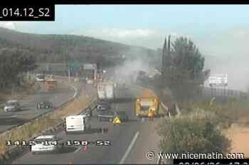 Un incendie se déclare en bordure de l’autoroute A57, la circulation fortement perturbée avant Toulon