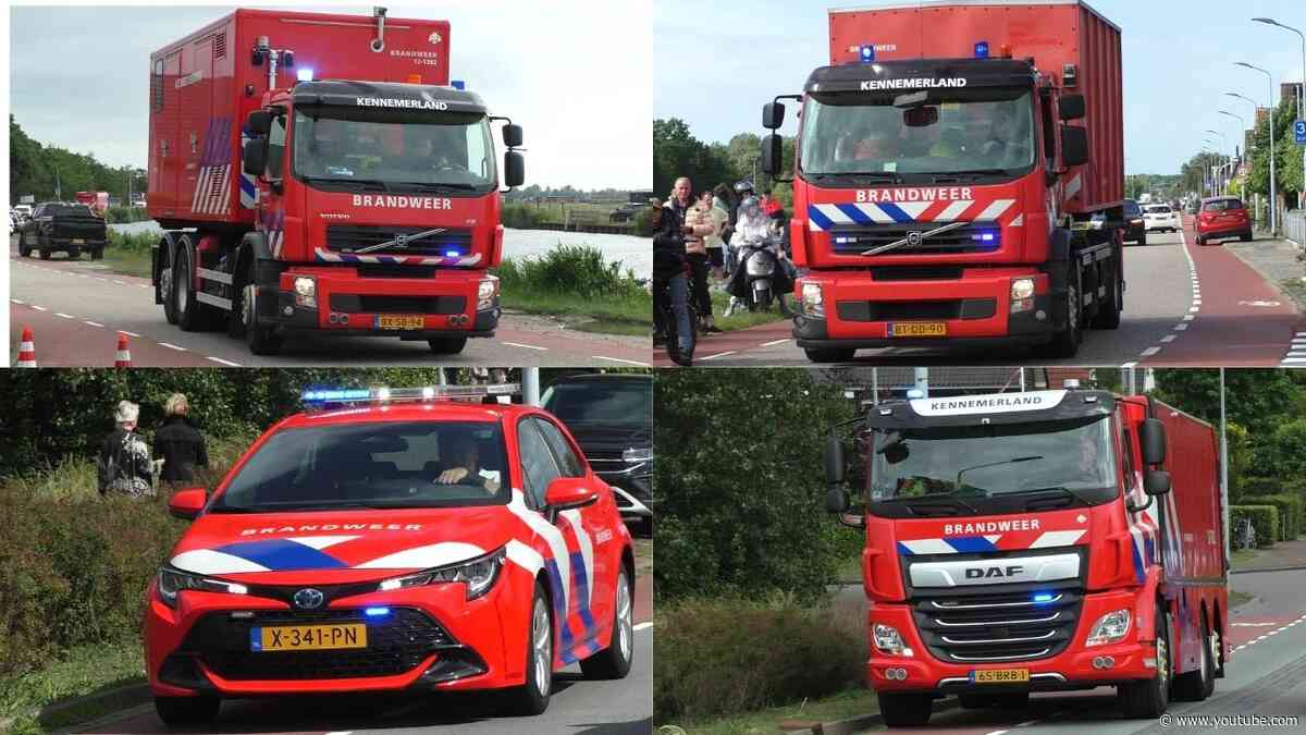 Zeer Grote Brand GRIP 1 Brandweer eenheden met Spoed onderweg naar een industriebrand in Zwaanshoek