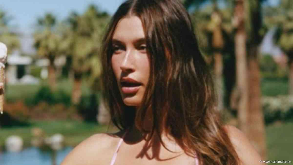 Hailey Bieber flashes her pert bottom in a string bikini after date night with husband Justin