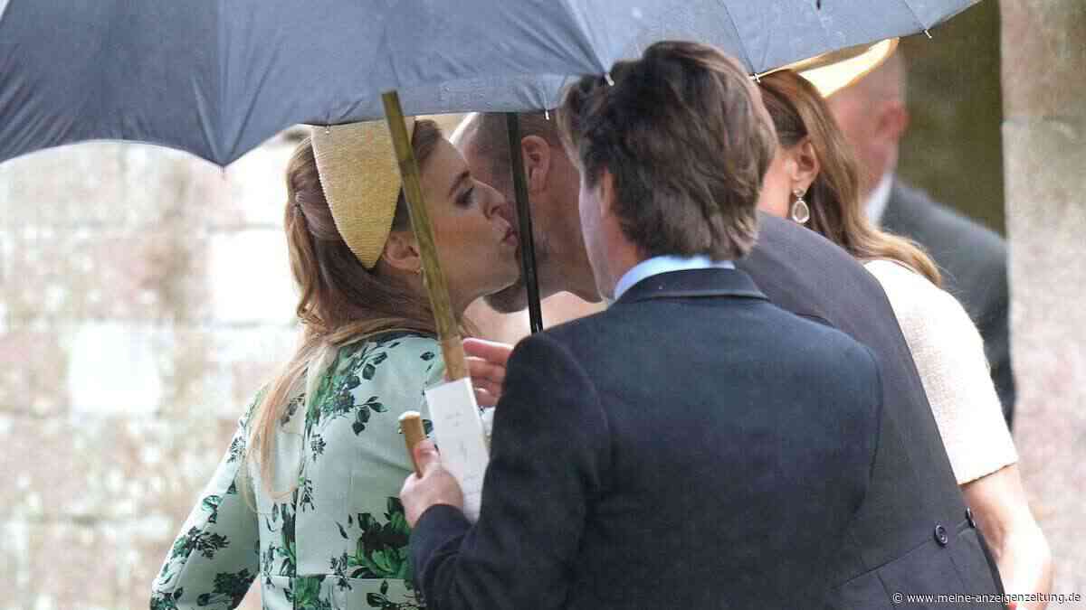Prinzessin Beatrice küsst Prinz William zur Begrüßung