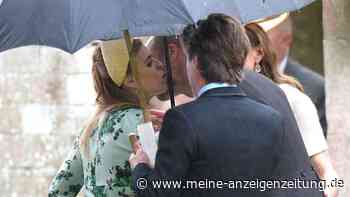 Prinzessin Beatrice küsst Prinz William zur Begrüßung