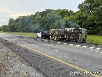 WATCH: Trailer fire on Tennessee highway sends firework flying over I-75