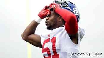 Giants' Carter leaves practice with ankle injury
