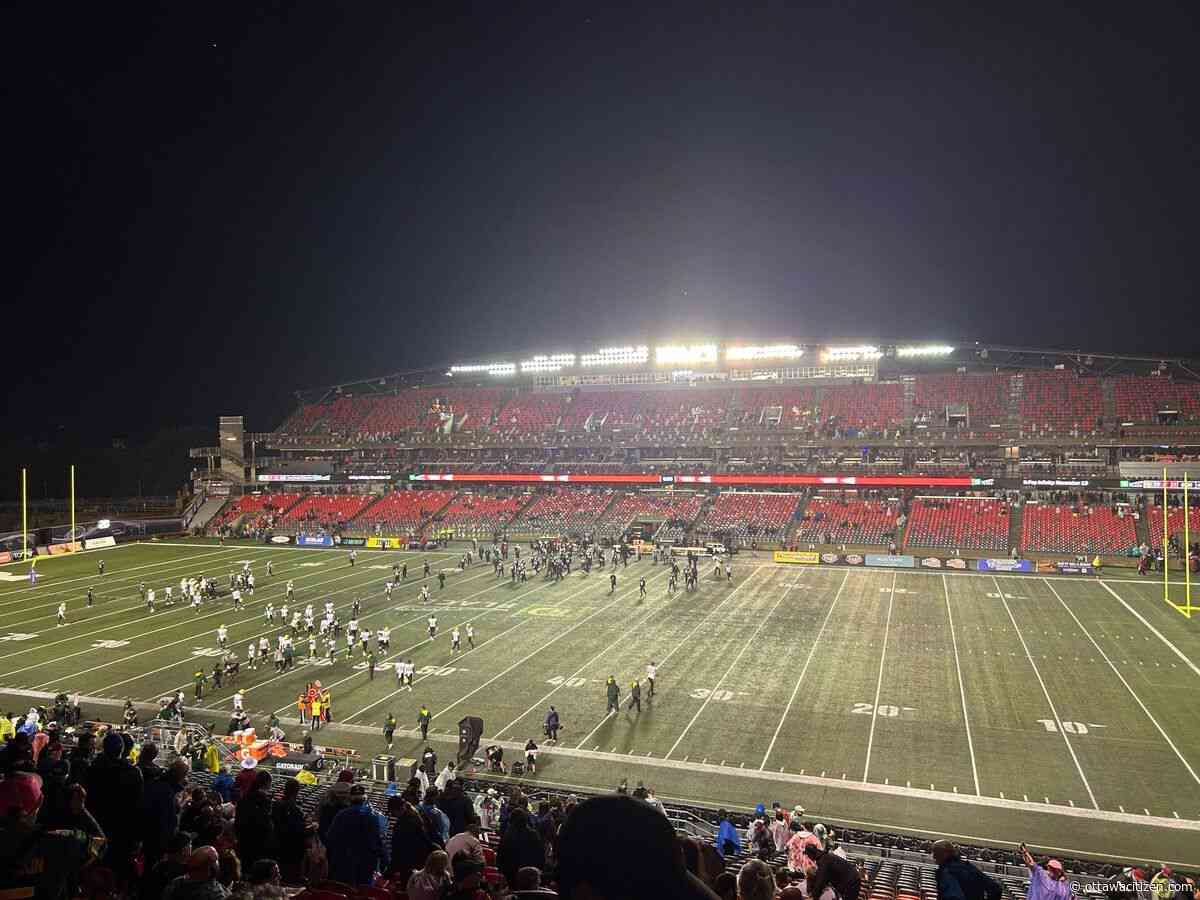 Fans searched for cover at TD Place. Soon, there will be less of it.
