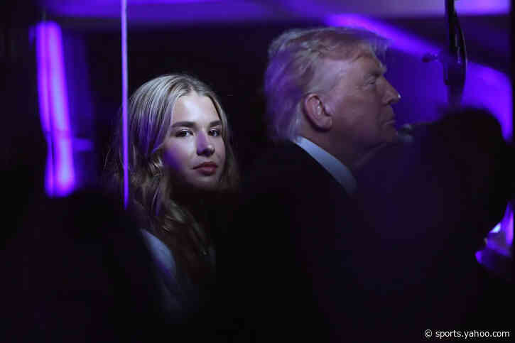 Who is sitting with President Trump at Knicks-Spurs NBA Finals game?