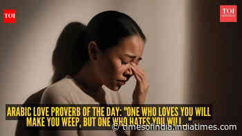 Arabic love proverb of the day: "One who loves you will make you weep, but one who hates you will..."
