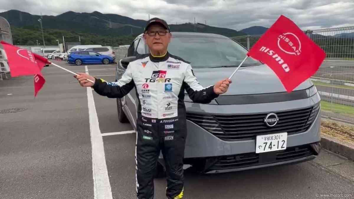 Toyota Chairman Playfully Waves Nissan Flags In Viral Video